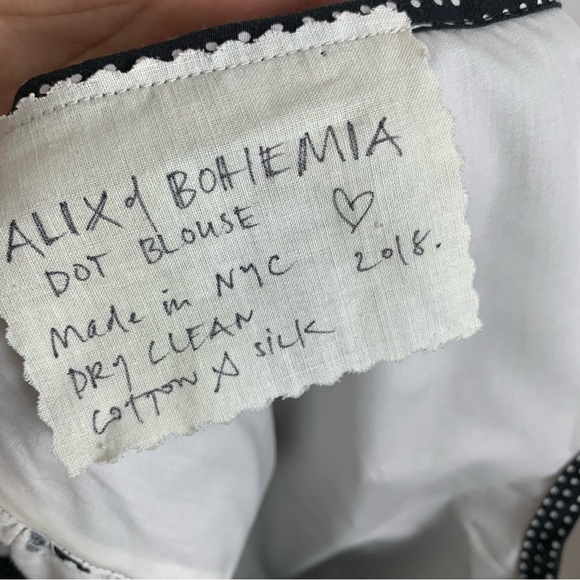 Alix of Bohemia Dot Blouse Long Sleeve 2018 V Neck Sz Small - Picture 15 of 15